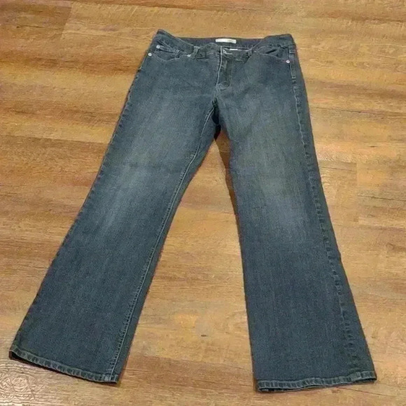 Chico's Platinum wide leg blue denim jeans women's 2 reg - Picture 1 of 5